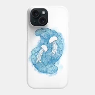 Jellyfish into the blue Phone Case