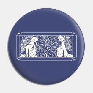 Vintage Guardian Angels Illustration Pin