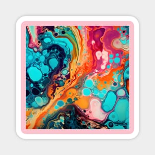 Aquatic Color Fusion Abstract Magnet