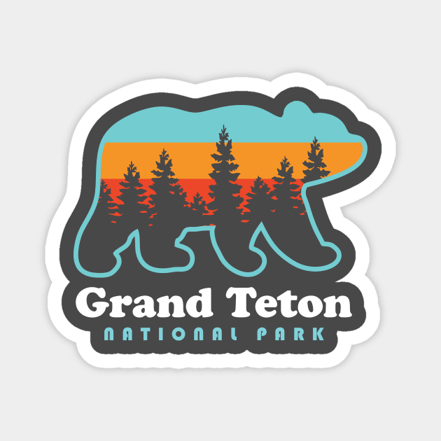 Grand Teton National Park Bear Mountains Magnet by PodDesignShop