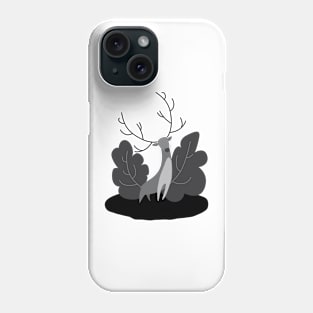 Black and white deer Phone Case