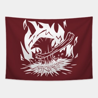 Barbarian Class - White Design Tapestry