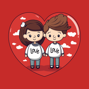 Couple in love in the clouds T-Shirt