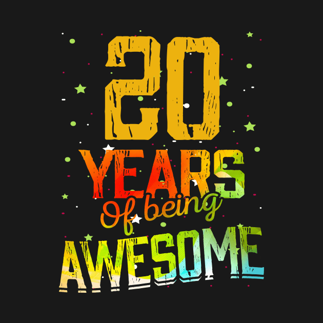 20th Anniversary Gift Vintage Retro 20 Years Of Being Awesome Gifts Funny 20 Years Birthday Men Women by nzbworld