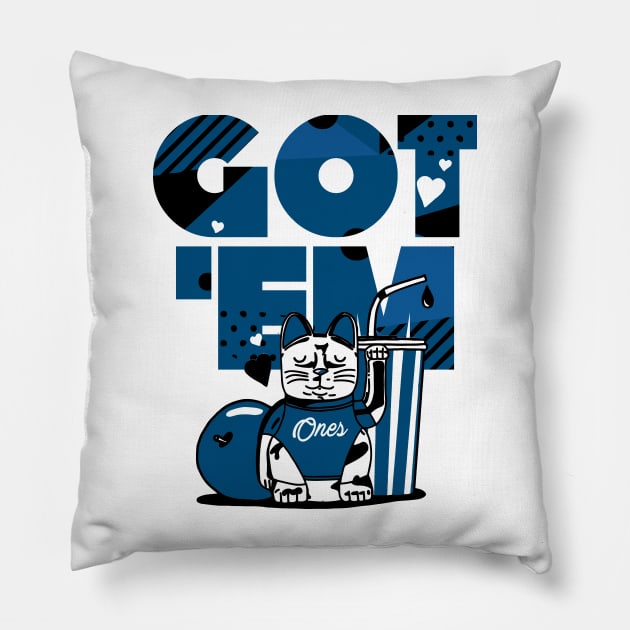 Got Em Dark Marina Blue Sneaker Art Pillow by funandgames