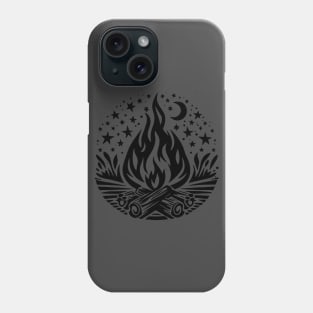 Mystical Night Sky and Blazing Fire Circle Phone Case