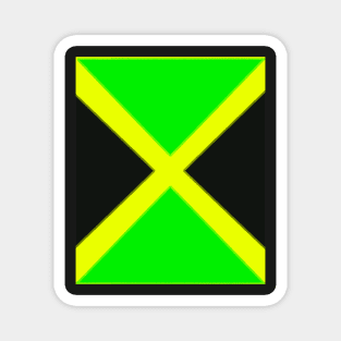 Jamaican flag black green and gold Magnet