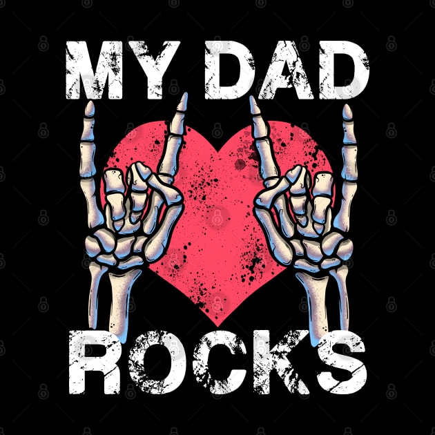 My Dad Rocks Lets rock Rock&Roll Vintage Retro Daddy Concert by MerchBeastStudio