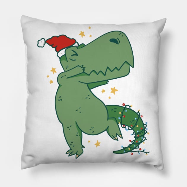 Christmas Dab Trex P R t shirt Pillow by LindenDesigns