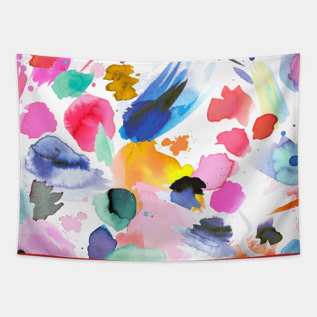 Pocket - Painterly Abstract Scribbles Multi Tapestry by ninoladesign