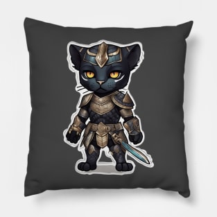 black warrior panther Pillow