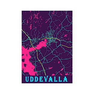 Uddevalla Neon City Map T-Shirt