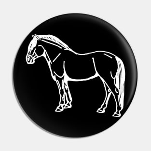 white horse line art Pin