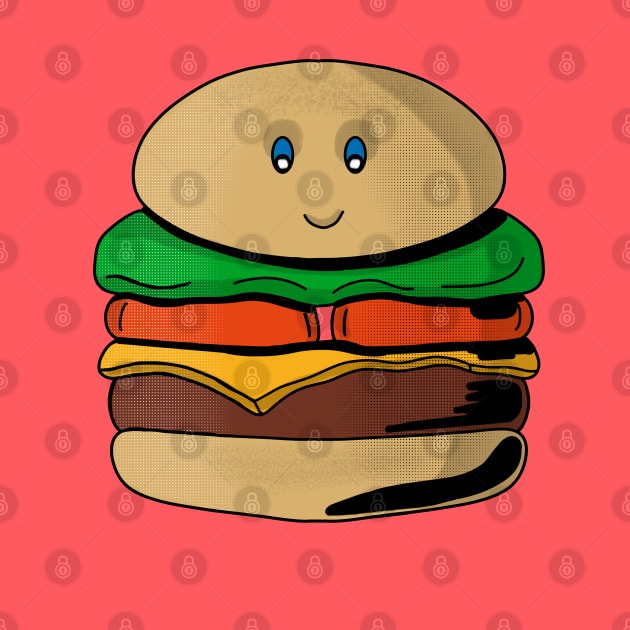 Adorable Cute Burger Hamburger Kawaii by DiegoCarvalho