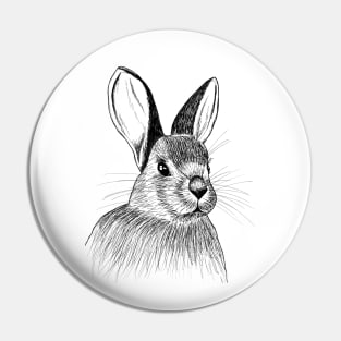 Hand drawn Bunny Pin