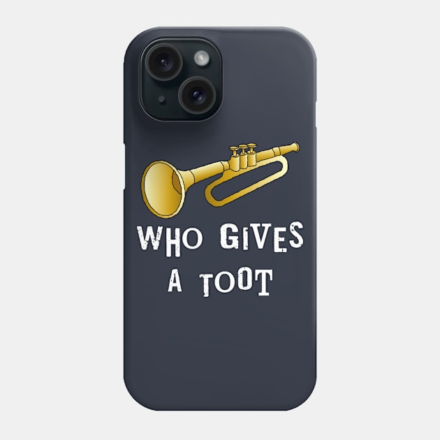 Trumpet Toot White Text Phone Case by Barthol Graphics