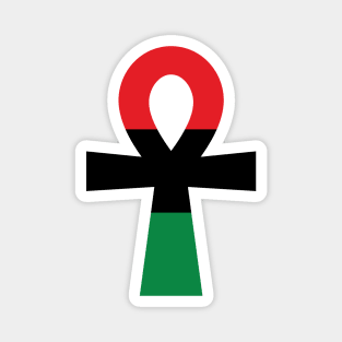 Red, Black & Green Ankh Magnet