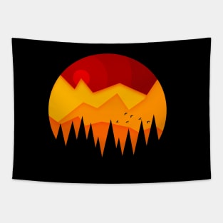 Mountain View V2 (Transparent Trees) Tapestry
