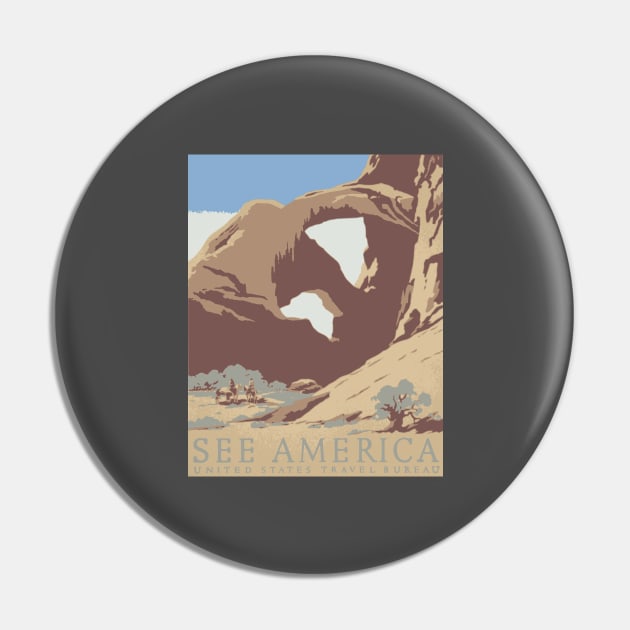 See America Vintage Poster (Arches) Pin by JSnipe