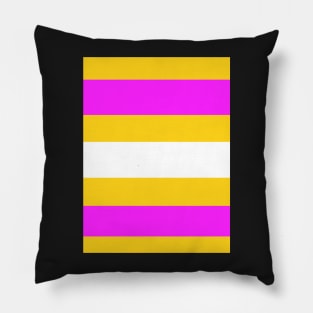 Yellow, Pink & White Stripe Pillow