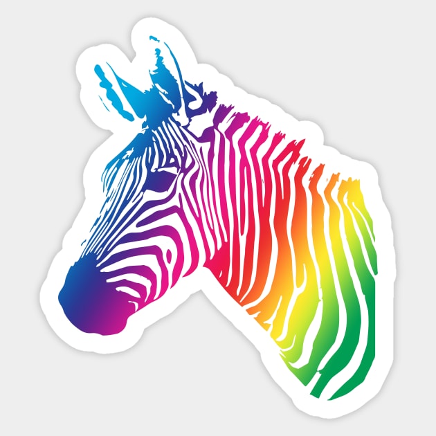 Sticker Rainbow zebra 