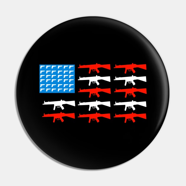 Guns Flag USA Gun Owners Gun Rights Pin by Foxxy Merch