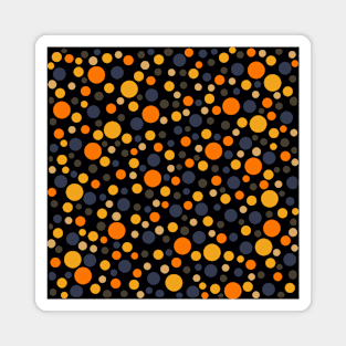 Autumn Colors Polka Dots on Black Magnet