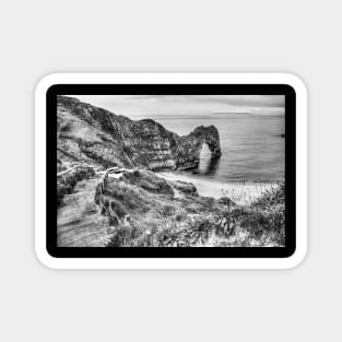 Durdle Door, Dorset, England, Black And White Magnet