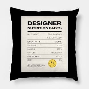 Designer Nutrition Facts Pillow