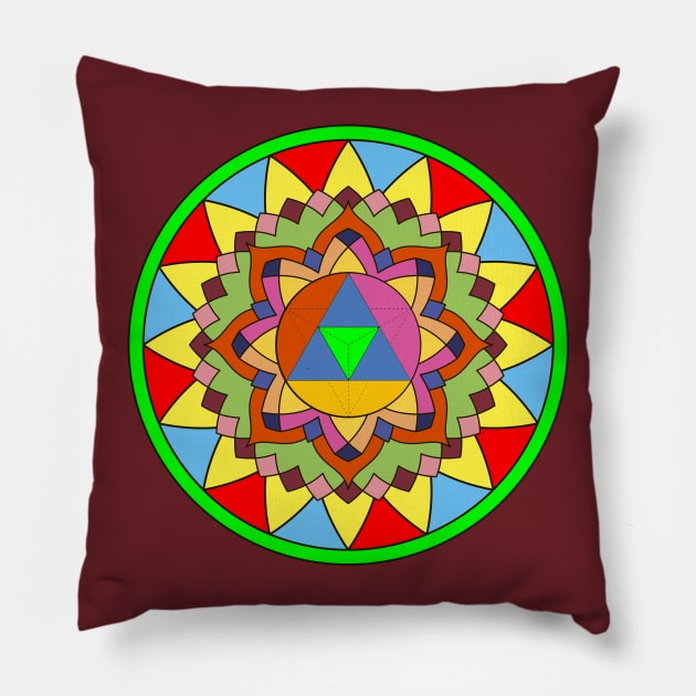 Mandala For Career Growth Pillow by ukrsot