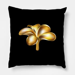 Gold plumeria flower Pillow