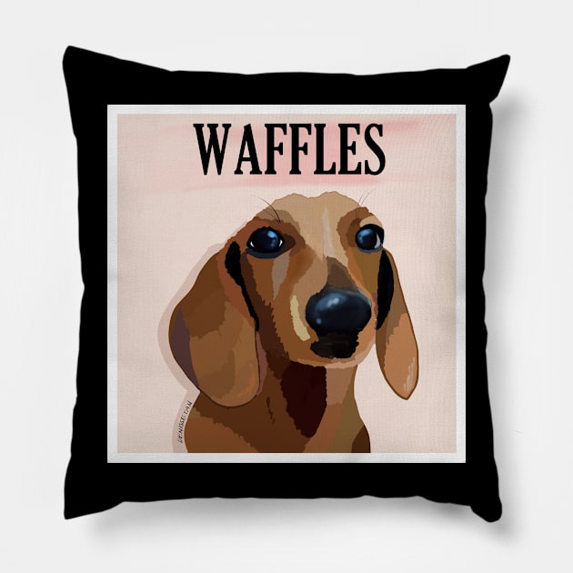 Waffles Pillow by Denisse.draws