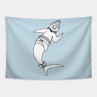 Baby shark waving hi t-shirt Tapestry