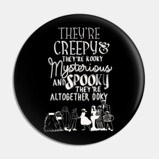 The Addams Family Halloween Front and Back Print Pin