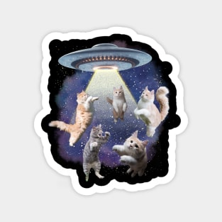 UFO Cat Abduction – Funny Floating Space Cats Magnet