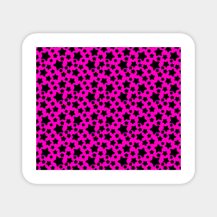 Black Purple Hot Pink Stars Magnet