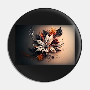 Abstract Floral Garden Botanical Print Pin