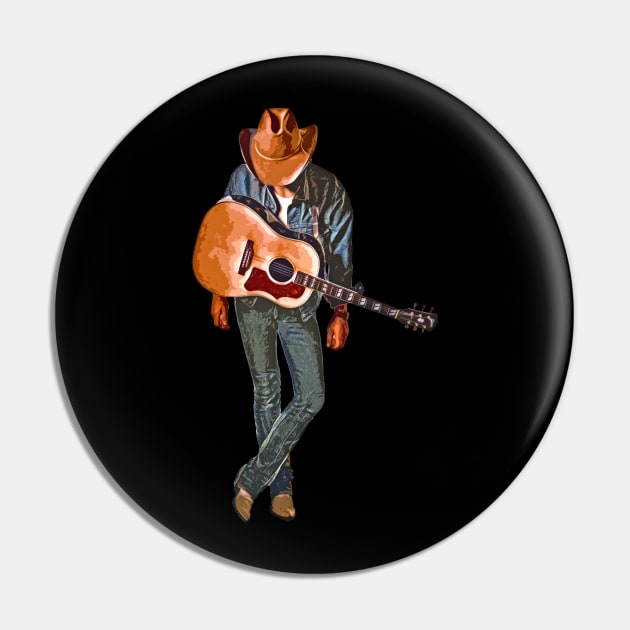 Dwight Yoakam Retro Vintage - Honky Tonk Music Legend Tribute Pin by Mr.FansArt