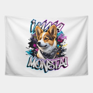 Imma Monsta! CORGI | Whitee | by Asarteon Tapestry