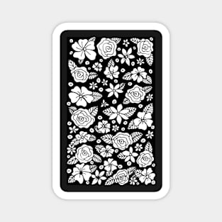 Black Floral Magnet