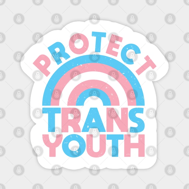Trans Rights - Protect Trans Youth - Rainbow - Vintage Look Magnet by LaLunaWinters