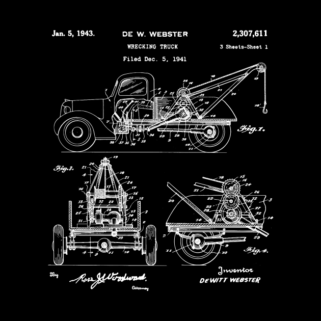 Wrecking Truck Patent 1943 wrecking truck gifts by Anodyle