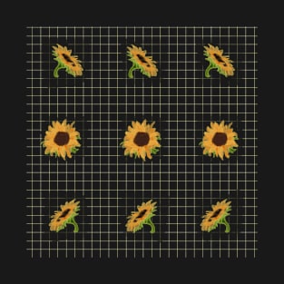 Sunflowers caro design T-Shirt