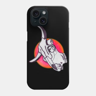 Cow occult skull in red circle Phone Case