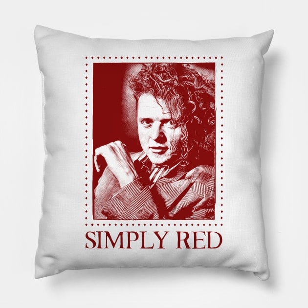 Simply Red - Retro Fan Art Pillow by DankFutura