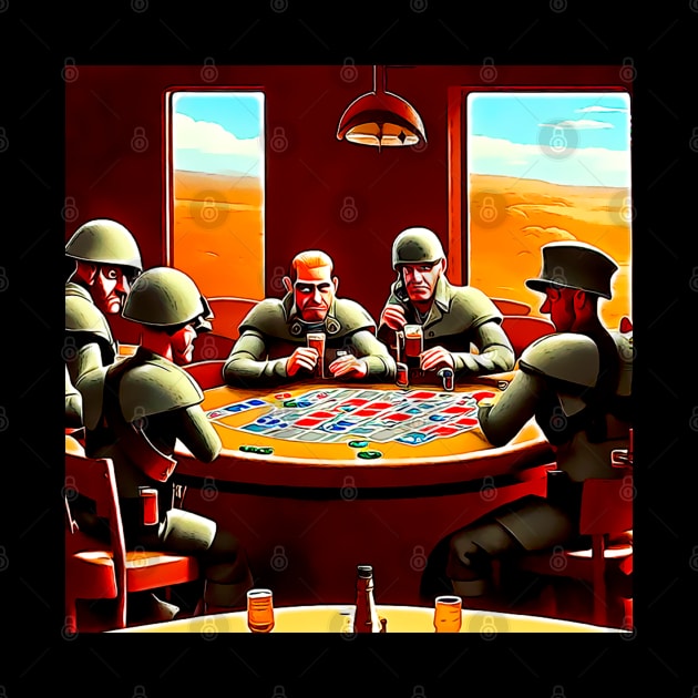 Soldiers playing poker by Arassa Army