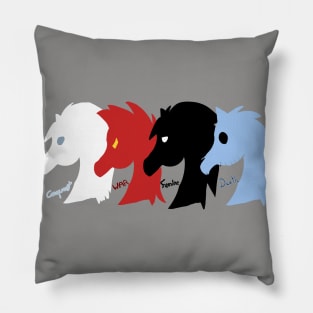 All four Horses (Horses of the apocalypse) Pillow