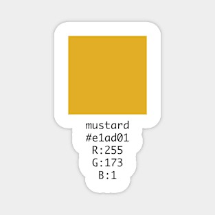 Mustard Hex and RGB Code Magnet