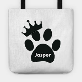 Jasper cat name made of hand drawn paw prints Tote