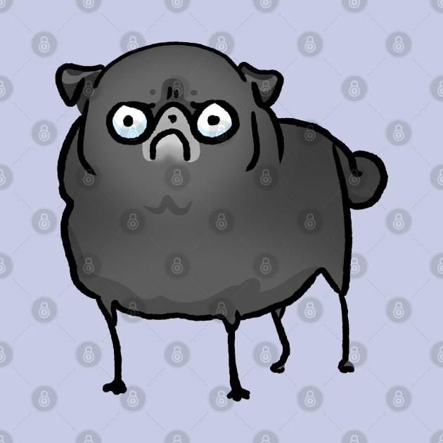 Angry Pug (black) by Inkpug